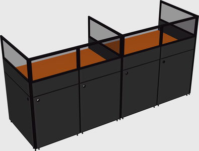 Shared rectangular cubicle