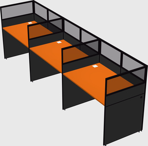 Shared rectangular cubicle