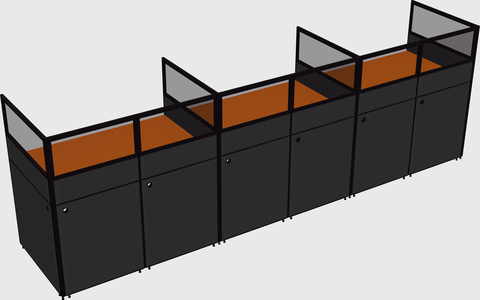 Shared rectangular cubicle