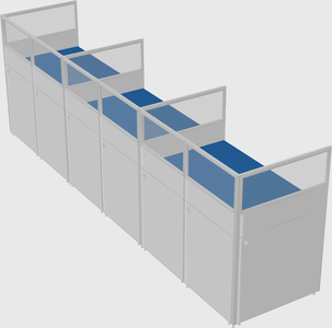 Shared rectangular cubicle