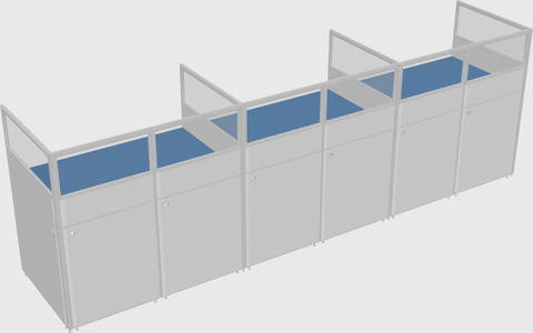 Shared rectangular cubicle
