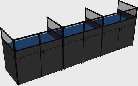 Shared rectangular cubicle