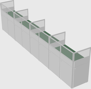 Shared rectangular cubicle