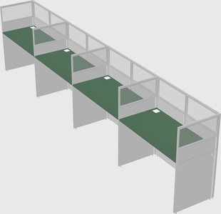 Shared rectangular cubicle