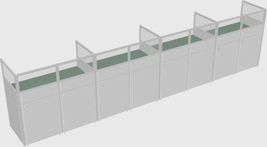Shared rectangular cubicle