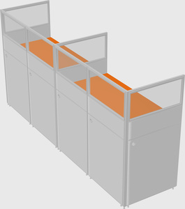 Shared rectangular cubicle