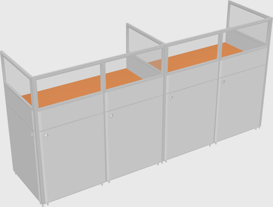 Shared rectangular cubicle