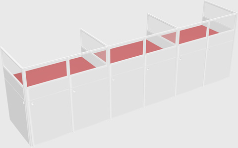 Shared rectangular cubicle
