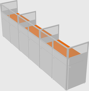Shared rectangular cubicle