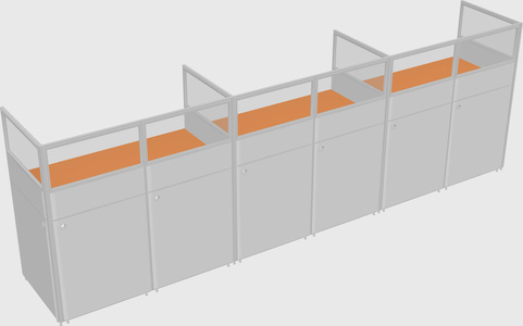 Shared rectangular cubicle