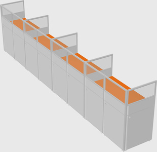 Shared rectangular cubicle