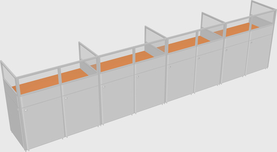 Shared rectangular cubicle