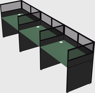 Shared rectangular cubicle