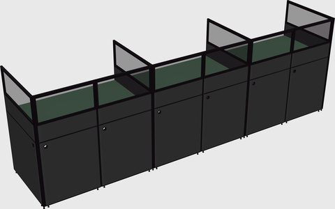 Shared rectangular cubicle