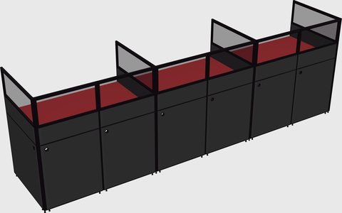 Shared rectangular cubicle
