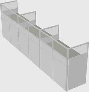 Shared rectangular cubicle