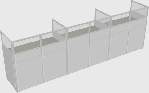 Shared rectangular cubicle