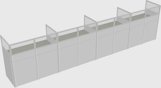 Shared rectangular cubicle