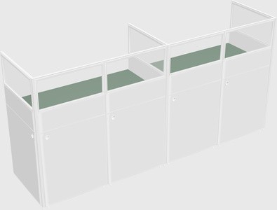 Shared rectangular cubicle