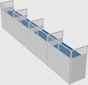Shared rectangular cubicle