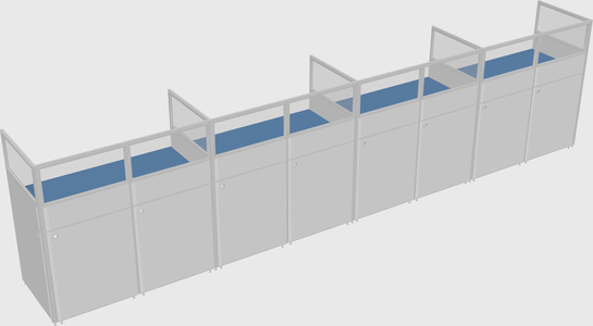 Shared rectangular cubicle