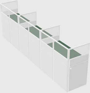 Shared rectangular cubicle
