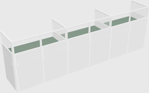 Shared rectangular cubicle