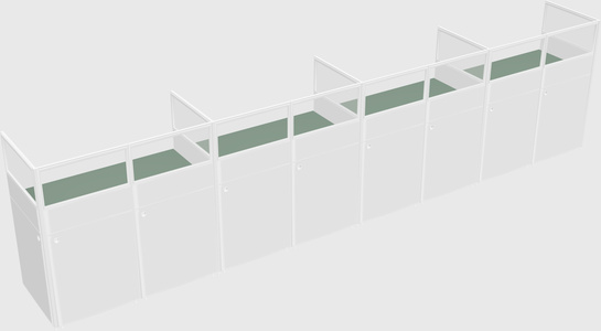 Shared rectangular cubicle