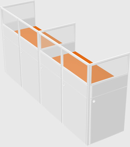 Shared rectangular cubicle