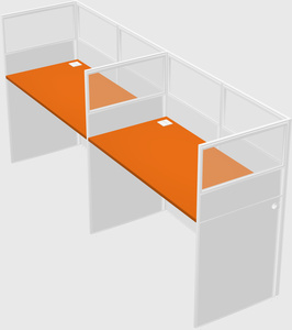 Shared rectangular cubicle