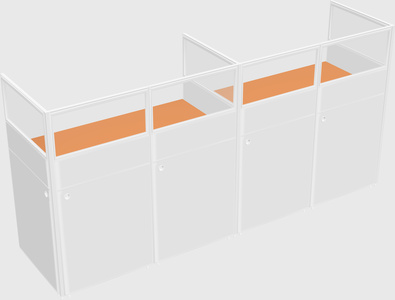 Shared rectangular cubicle