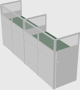 Shared rectangular cubicle