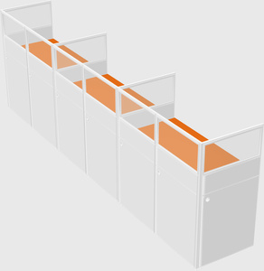 Shared rectangular cubicle