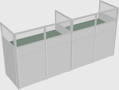 Shared rectangular cubicle