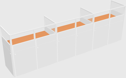 Shared rectangular cubicle