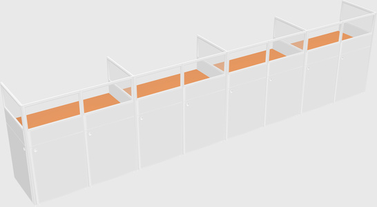 Shared rectangular cubicle
