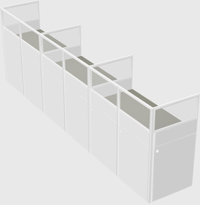 Shared rectangular cubicle