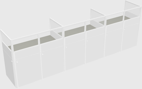Shared rectangular cubicle