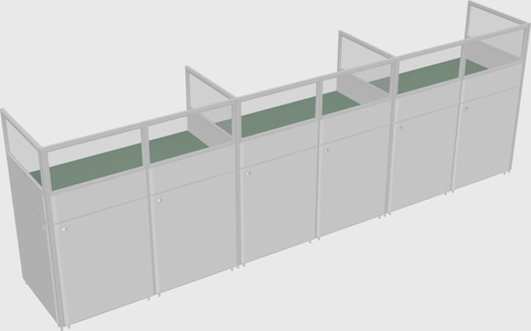 Shared rectangular cubicle