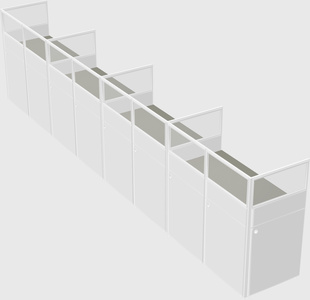 Shared rectangular cubicle
