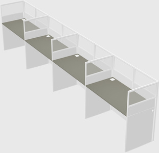 Shared rectangular cubicle
