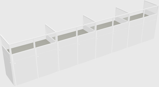 Shared rectangular cubicle