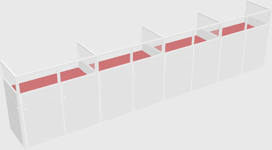 Shared rectangular cubicle