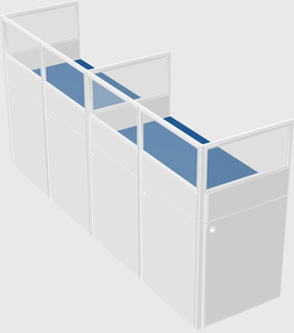 Shared rectangular cubicle