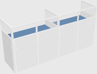 Shared rectangular cubicle