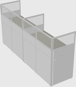 Shared rectangular cubicle