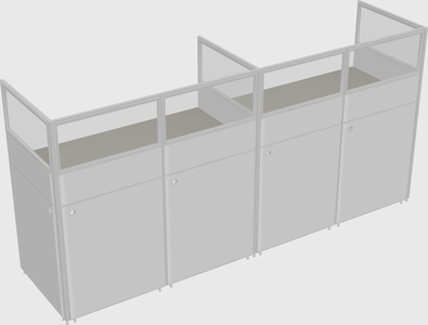 Shared rectangular cubicle
