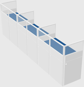 Shared rectangular cubicle