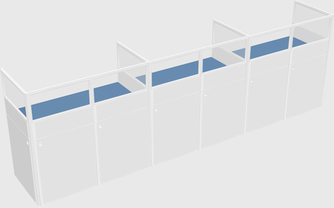 Shared rectangular cubicle
