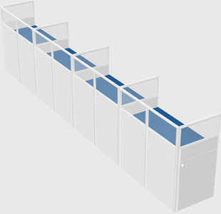 Shared rectangular cubicle